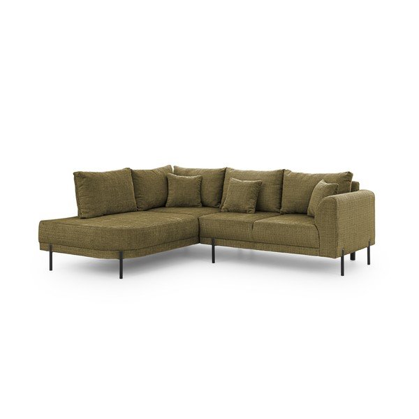 Zelena kutna garnitura od šenila (s lijevim kutom/u obliku slova L) Mauris  – Ropez-image-2