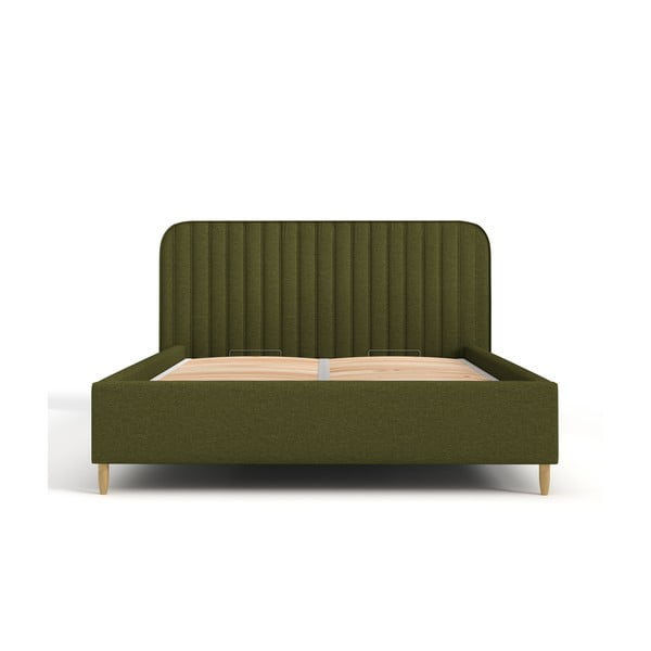 Zeleni tapecirani krevet s prostorom za odlaganje s podnicom 120x200 cm Noto – Maison de Rêve-image-2