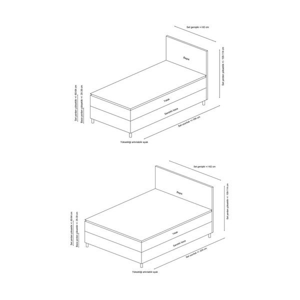 Smeđi tapecirani bračni krevet s prostorom za odlaganje s podnicom 160x200 cm Orina – Kalune Design-image-3