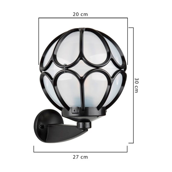 Crna zidna vanjska svjetiljka Homemania Decor Bees-image-1