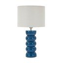 Bijela/plava stolna lampa keramička s tekstilnim sjenilom (visina 46 cm) Torr – Mauro Ferretti