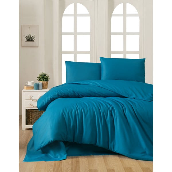 Petrolej zelena pamučna posteljina za bračni krevet 200x200 cm – Mijolnir