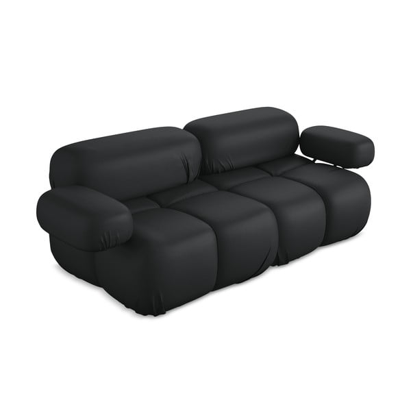 Crna sofa od imitacije kože 190 cm Lokua – Makamii-image-1