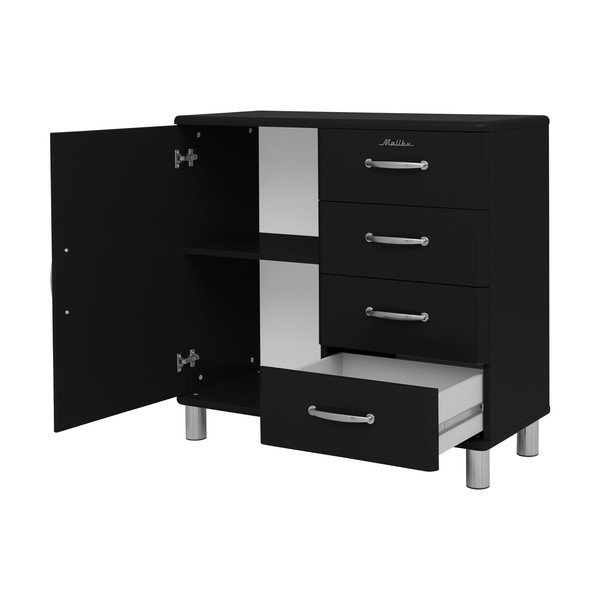 Crna niska komoda 98x92 cm Malibu - Tenzo-image-3