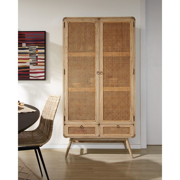 Ormar od masivne indijske lipe u prirodnoj boji 90x175 cm Nalu – Kave Home-image-1