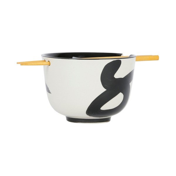 Crno-bijela zdjela od kamenine ø 13 cm Linge - Sema-image-1