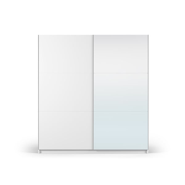 Bijeli ormar s ogledalom i kliznim vratima 200x215 cm Lisburn - Cosmopolitan Design