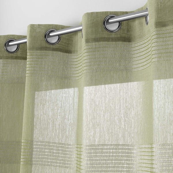 Kaki zelena prozirna zavjesa 140x280 cm Ajourela – douceur d'intérieur-image-1
