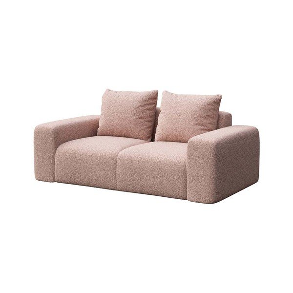Svijetlo ružičasta sofa od bouclé tkanine 212 cm Feiro – MESONICA-image-2