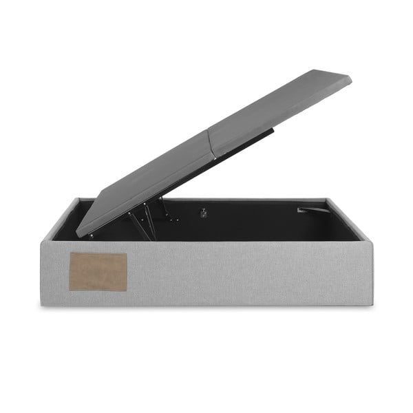 Sivi tapecirani bračni krevet s prostorom za odlaganje 160x200 cm Matters – Kave Home-image-4