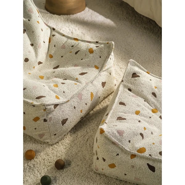 Bijela vreća za bebe od bouclé tkanine/od šenila Terrazzo Square – Wigiwama-image-4