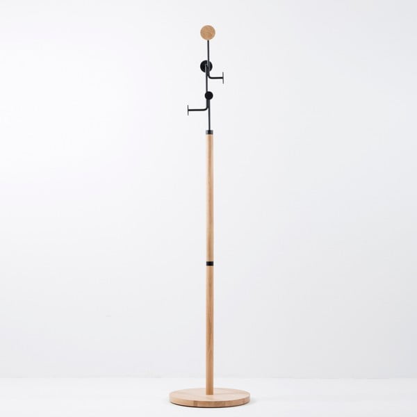 Podni stalak od masivnog hrastovog drva s crnim detaljem Gazzda Hook-image-2