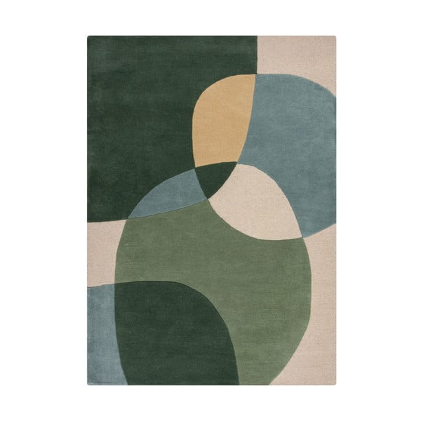 Zeleni ručno rađen vunen tepih 160x230 cm Glow Green & Blue – Flair Rugs