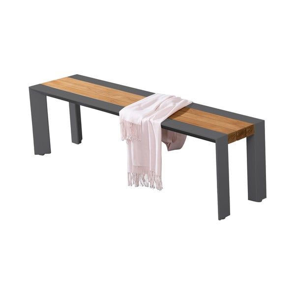 Tamno siva/smeđa metalna vrtna klupa Silea – Garden Pleasure