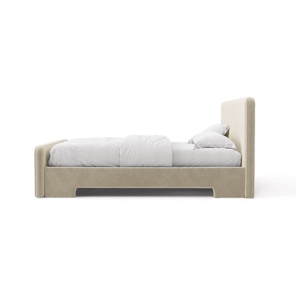 Svijetlo sivi tapecirani bračni krevet s podnicom 140x200 cm Eda – Micadoni -image-3