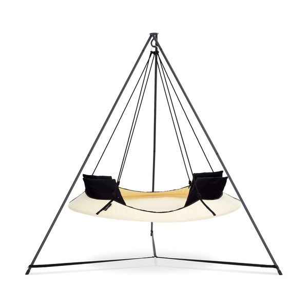 Krem vrtna ljuljačka sa postoljem - Hangout Pod-image-1