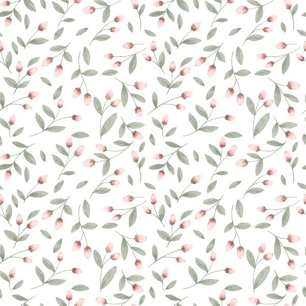 Dječje tapete od netkanog tekstila 10 m x 50 cm Flower Buds – Lilipinso