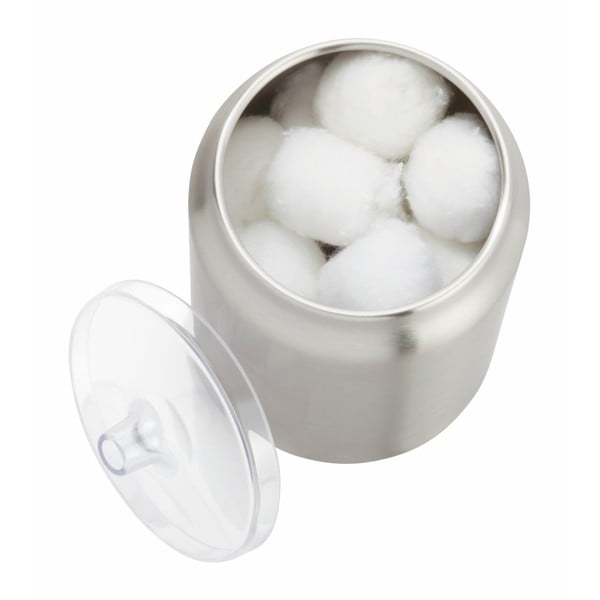 Kupaonski organizator od nehrđajućeg čelika za pamučne vatice u srebrnoj boji Austin – iDesign-image-1