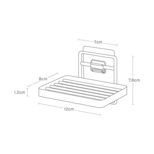Bijela metalna samoljepljiva posuda za sapun Film Hook – YAMAZAKI-image-4