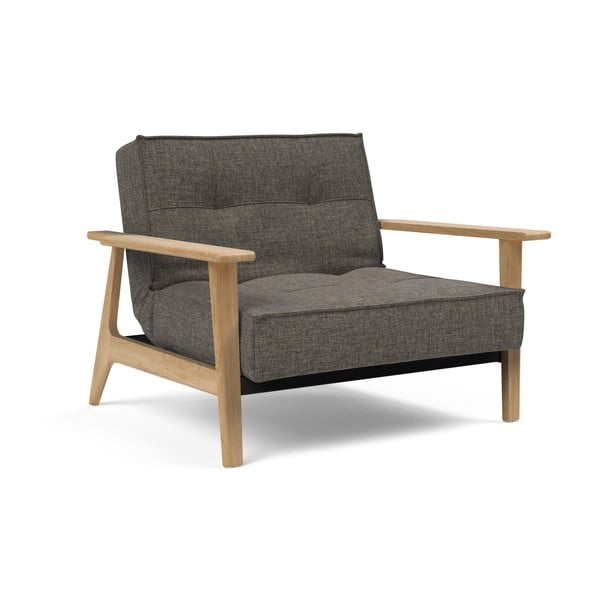 Tamno siva stolica s drvenim naslonima za ruke Innovation Splitback