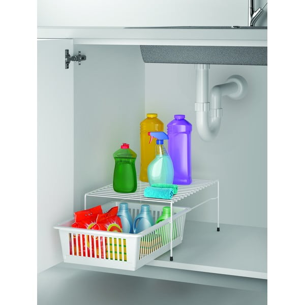 Bijela dodatna polica od nehrđajućeg čelika s prostorom za odlaganje Metaltex Dino-image-4