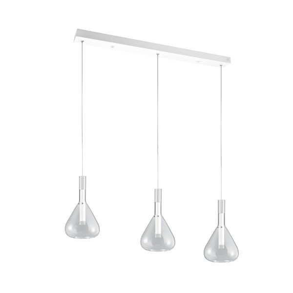 Bijela LED viseća svjetiljka sa staklenim sjenilom Cipera – CINQUE-image-1