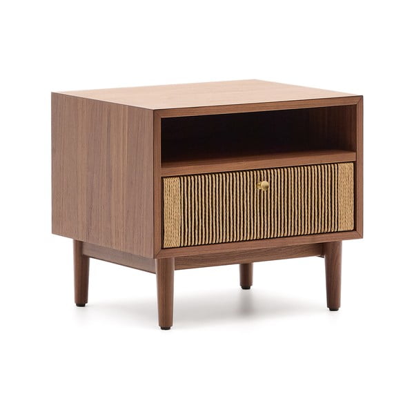 Smeđi noćni ormarić u dekoru oraha Elan – Kave Home-image-2