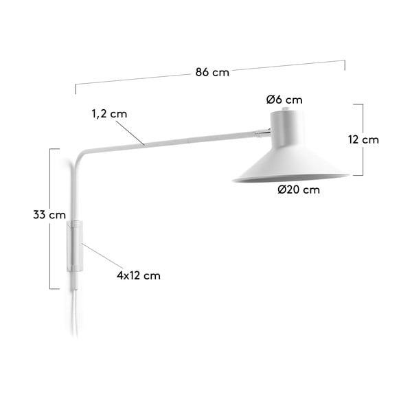 Bijela zidna lampa ø 20 cm Aria – Kave Home-image-4