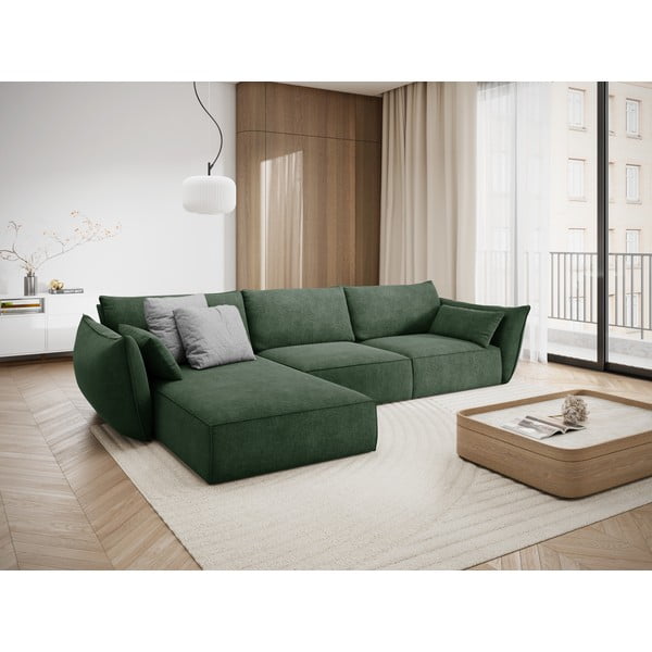 Tamno zelena kutna garnitura (lijevi kut) Vanda - Mazzini Sofas-image-1
