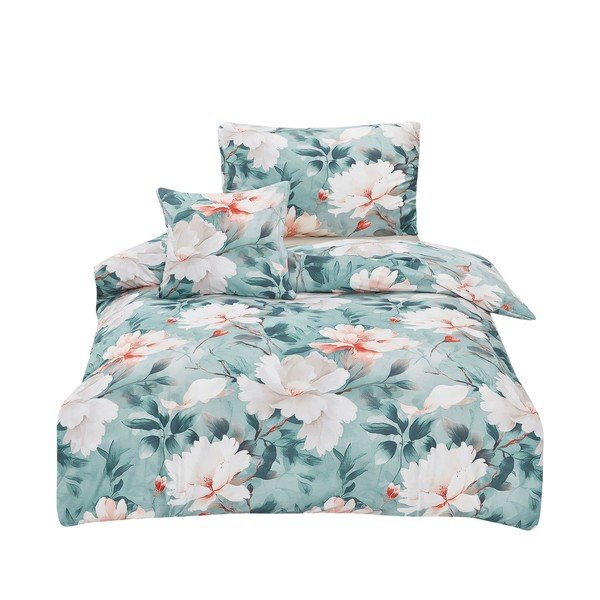 Tirkizna 3-dijelna posteljina za krevet za jednu osobu od mikrosatena 140x200 cm Selma – My House