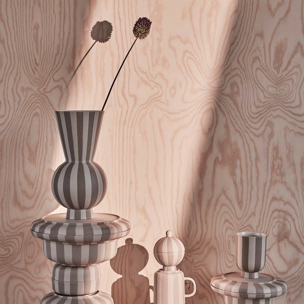 Bež ručno izrađena vaza od kamenine (visina 28 cm) Toppu – OYOY Living Design-image-1