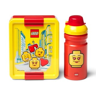 Set žuto-crvene kutije za užinu i boce za piće LEGO® Iconic
