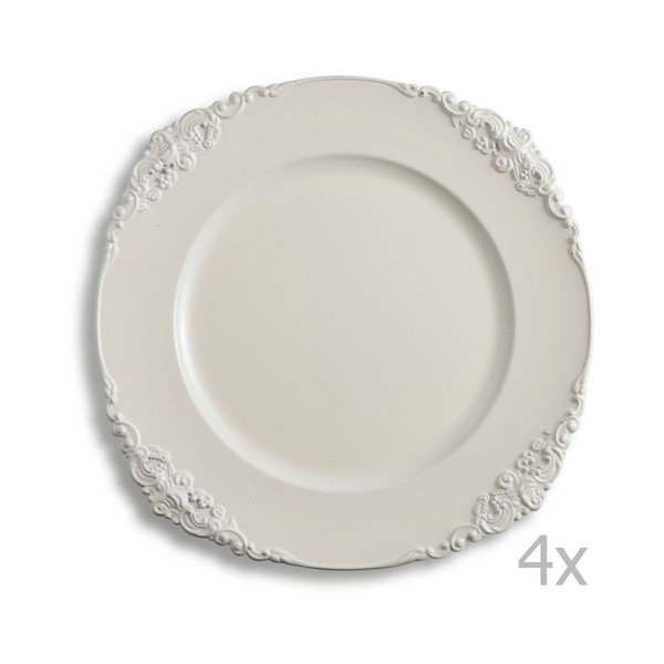 Set od četiri Brandani Elegance krem tanjura
