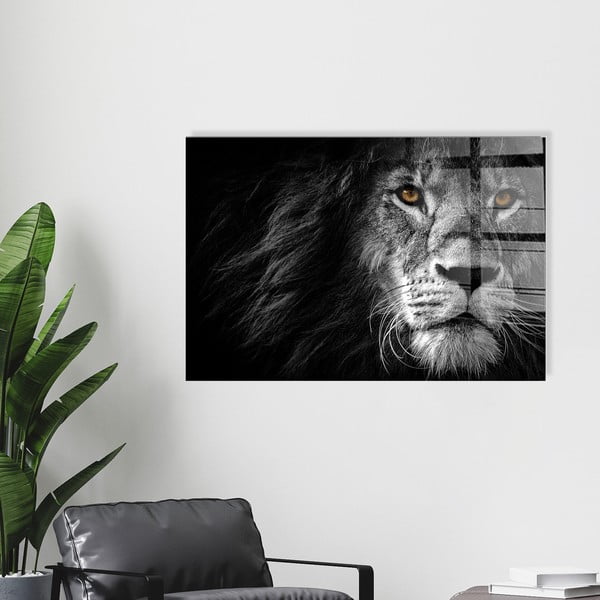 Staklena slika 70x50 cm Lion - Wallity-image-4