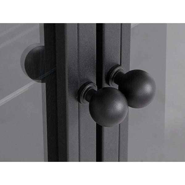 Crna vitrina s dvoja vrata Støraa Alva, visina 140 cm-image-1