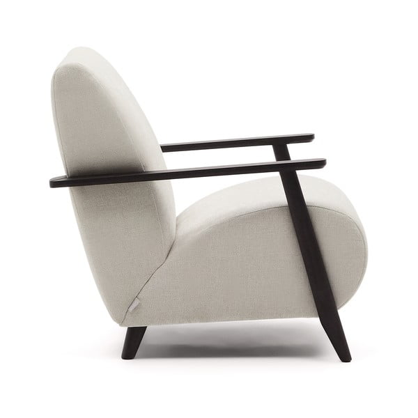 Bež/krem fotelja od šenila Meghan – Kave Home-image-2