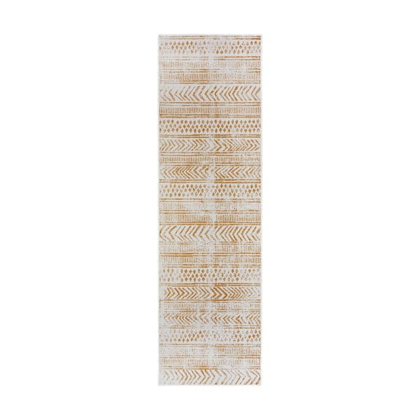 Oker žuti/bijeli vanjski tepih 80x350 cm Biri – NORTHRUGS