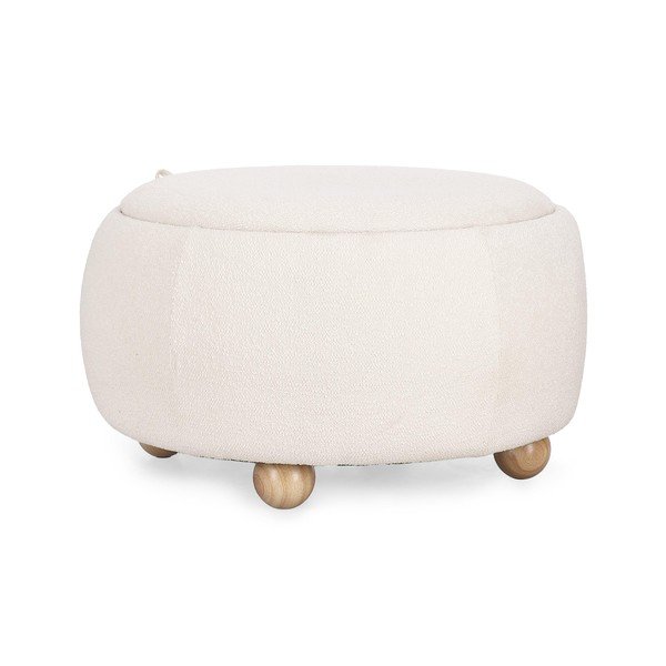 Krem tabure od bouclé tkanine Irisha – Bizzotto