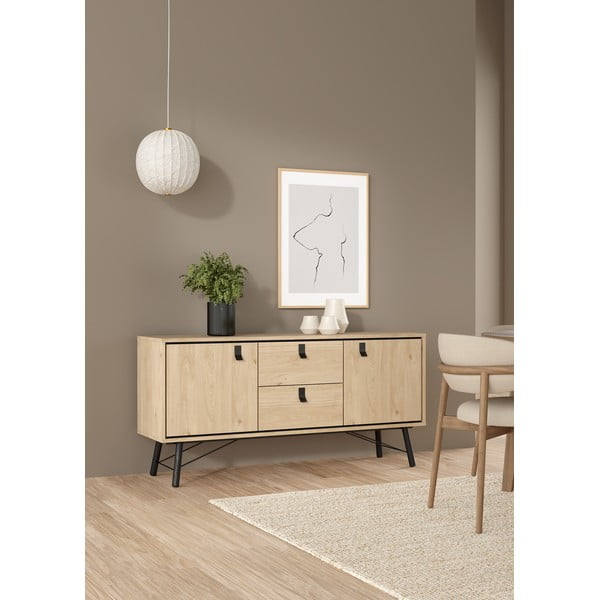 Komoda u dekoru hrasta u prirodnoj boji 150x72x40 cm Ry – Tvilum-image-1