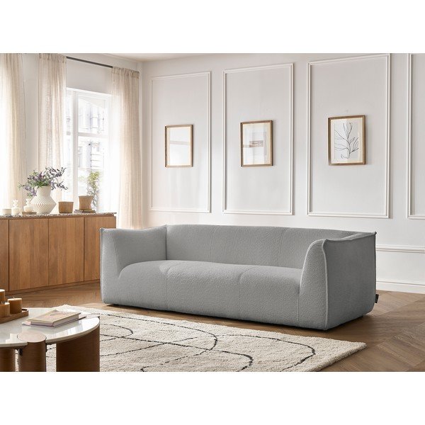 Svijetlo siva sofa od bouclé tkanine 242 cm Giorgia – Bobochic Paris-image-1