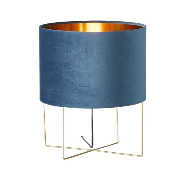 Plava stolna lampa s tekstilnim sjenilom (visina 43 cm) Aura – Fischer & Honsel