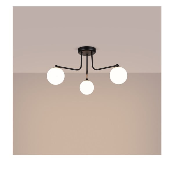 Crno-bijela stropna svjetiljka Beam – Sollux-image-1