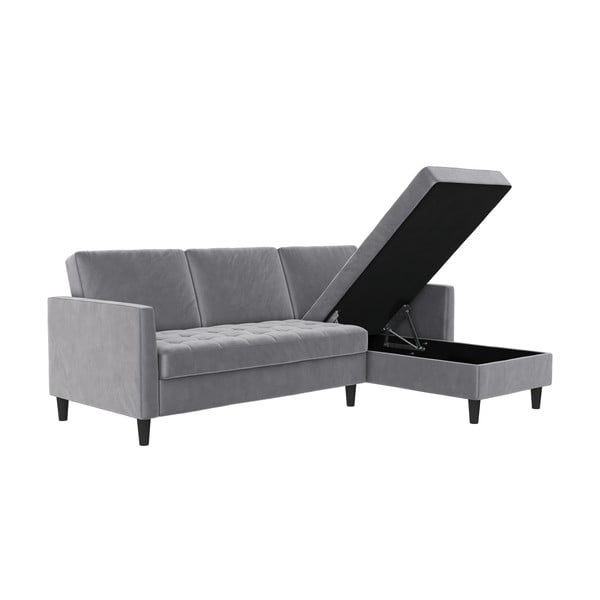 Svijetlo siva baršunasti kutna garnitura Presley – Støraa-image-3