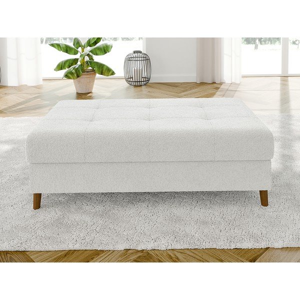 Bijeli tabure od bouclé tkanine Ariella – Ropez-image-1