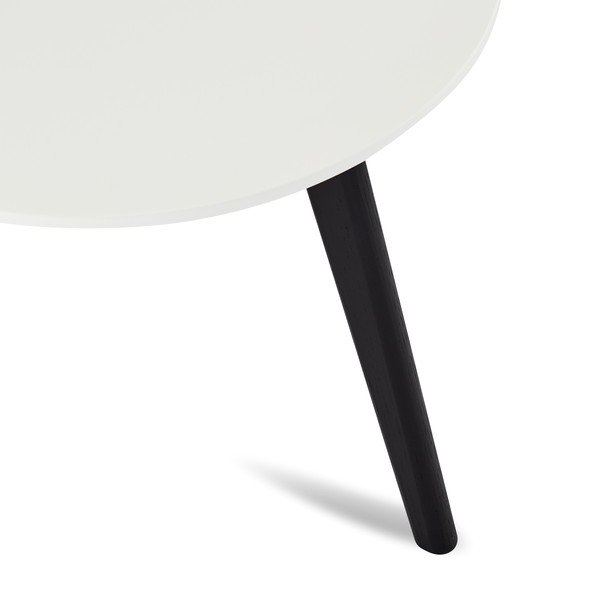 Crno-bijeli stolić za kavu sa nogama od hrastovog drveta Furnhouse Life, ø 48 cm-image-2