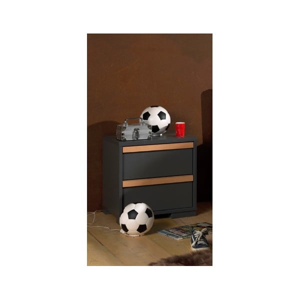 Tamno sivi dječji noćni ormarić London – Vipack-image-4