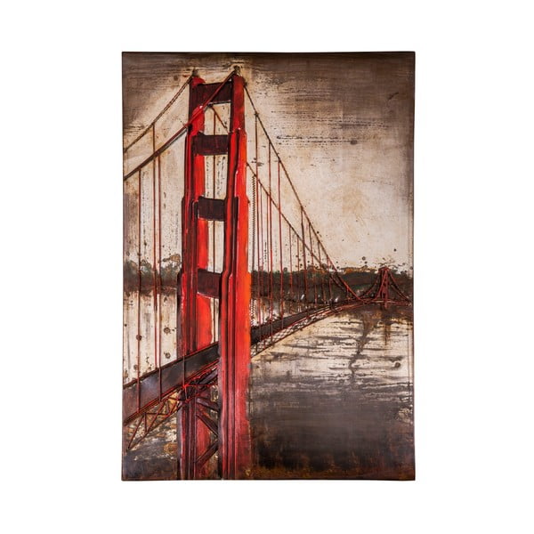 Metalna ukrasna slika Antic Line San Francisco, 80 x 120 cm