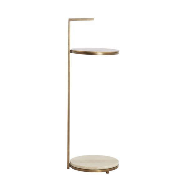 Okrugao pomoćni stol s mramornom pločom ø 26 cm Leda – Light & Living-image-3
