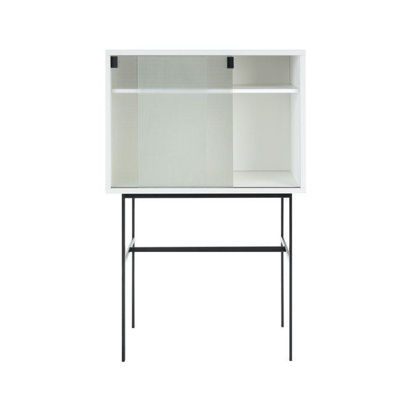 Sivo-bež vitrina s kliznim vratima 70x109x40 cm Lekko – noo.ma-image-2