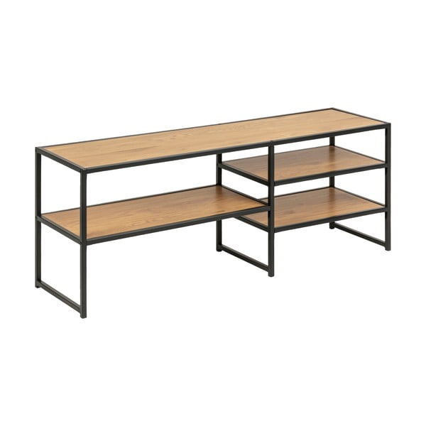 Crna/u prirodnoj boji TV komoda u dekoru hrasta 120x46 cm Seaford – Actona-image-2